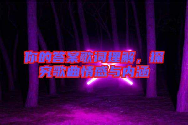 你的答案歌词理解，探究歌曲情感与内涵