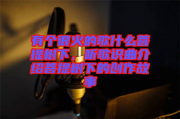 有个很火的歌什么菩提树下，听歌识曲介绍菩提树下的创作故事