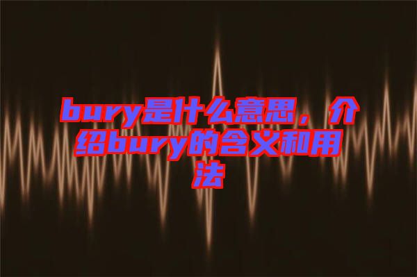 bury是什么意思，介绍bury的含义和用法