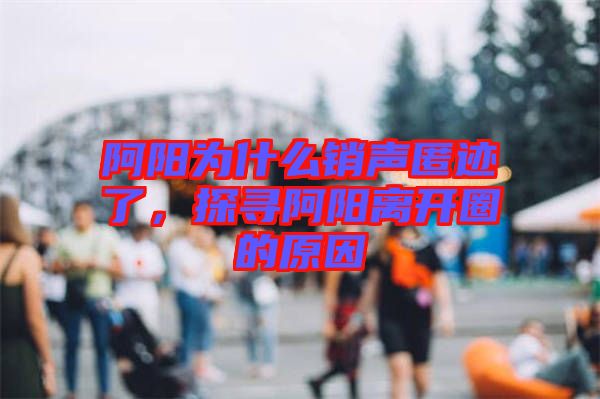 阿阳为什么销声匿迹了，探寻阿阳离开圈的原因