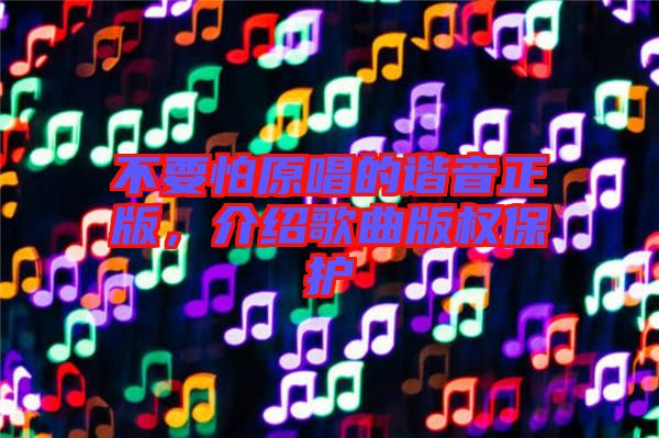 不要怕原唱的谐音正版，介绍歌曲版权保护