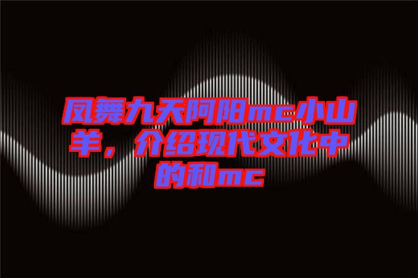 凤舞九天阿阳mc小山羊，介绍现代文化中的和mc