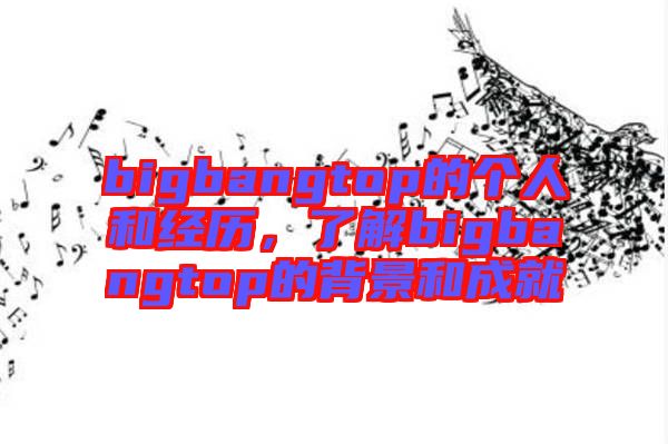bigbangtop的个人和经历，了解bigbangtop的背景和成就