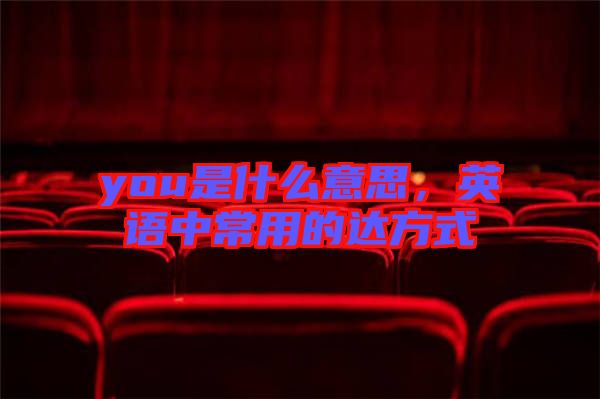 you是什么意思，英语中常用的达方式