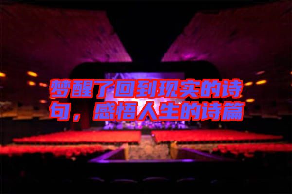 梦醒了回到现实的诗句，感悟人生的诗篇