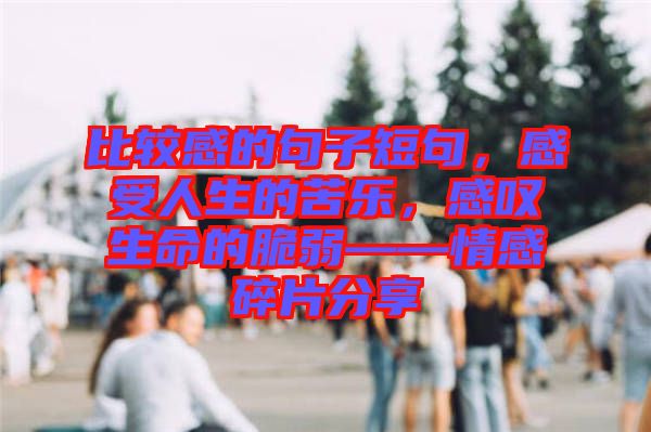 比较感的句子短句，感受人生的苦乐，感叹生命的脆弱——情感碎片分享