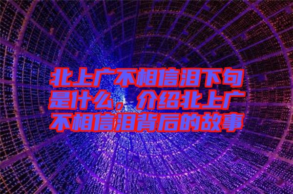 北上广不相信泪下句是什么，介绍北上广不相信泪背后的故事