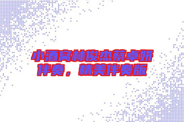 小酒窝林俊杰蔡卓妍伴奏，精美伴奏版