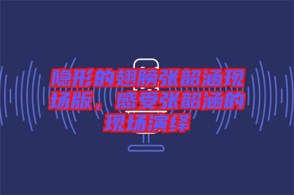 隐形的翅膀张韶涵现场版，感受张韶涵的现场演绎