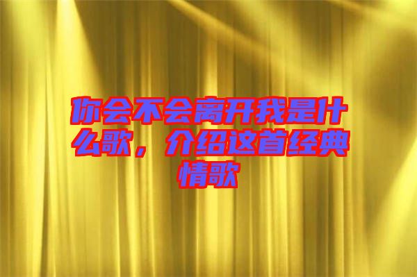 你会不会离开我是什么歌，介绍这首经典情歌