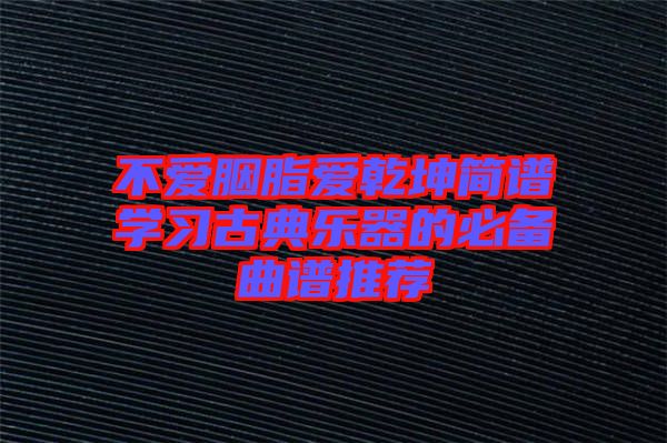 不爱胭脂爱乾坤简谱学习古典乐器的必备曲谱推荐