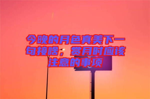 今晚的月色真美下一句接啥，赏月时应该注意的事项