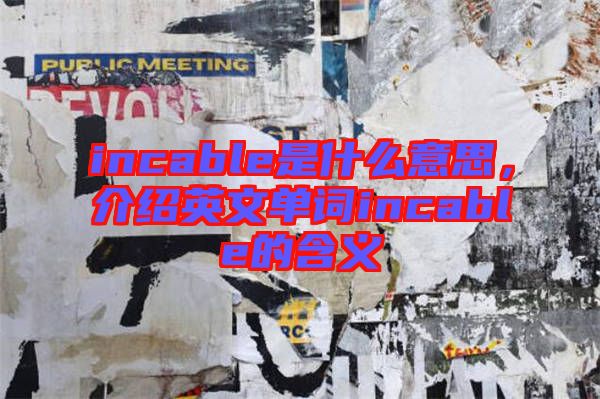 incable是什么意思，介绍英文单词incable的含义