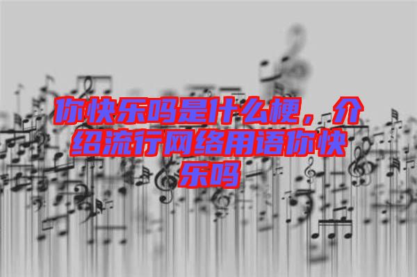 你快乐吗是什么梗，介绍流行网络用语你快乐吗