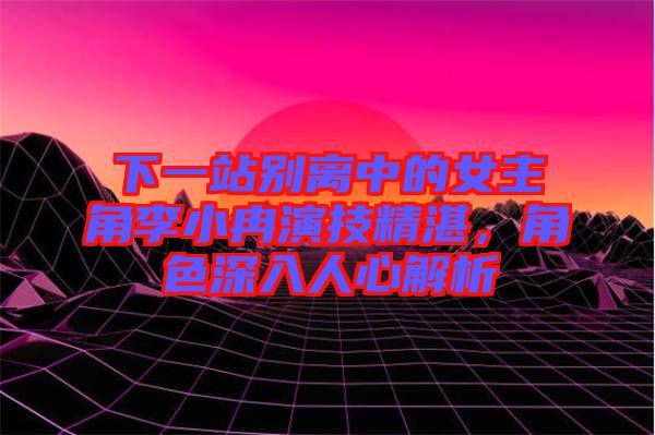 下一站别离中的女主角李小冉演技精湛，角色深入人心解析