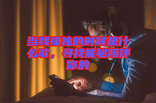 当我孤独的时候是什么歌，寻找能够陪伴你的