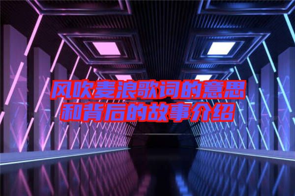 风吹麦浪歌词的意思和背后的故事介绍