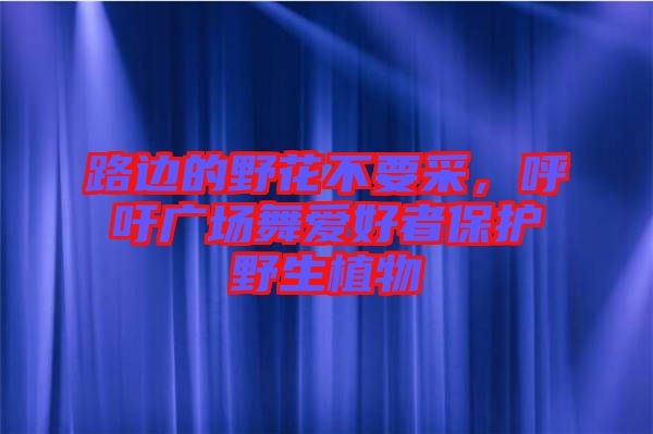 路边的野花不要采，呼吁广场舞爱好者保护野生植物