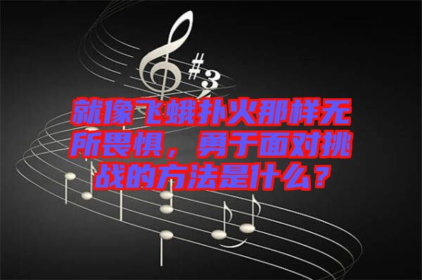 就像飞蛾扑火那样无所畏惧，勇于面对挑战的方法是什么？