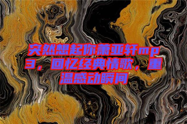 突然想起你萧亚轩mp3，回忆经典情歌，重温感动瞬间