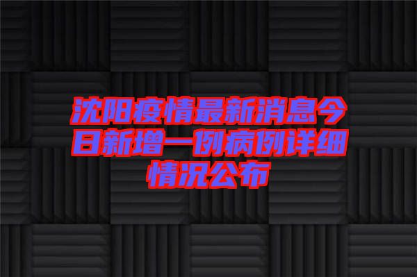 沈阳疫情最新消息今日新增一例病例详细情况公布