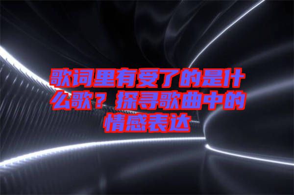 歌词里有受了的是什么歌？探寻歌曲中的情感表达