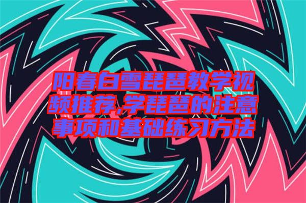 阳春白雪琵琶教学视频推荐,学琵琶的注意事项和基础练习方法