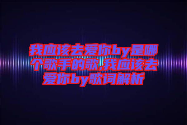 我应该去爱你by是哪个歌手的歌,我应该去爱你by歌词解析