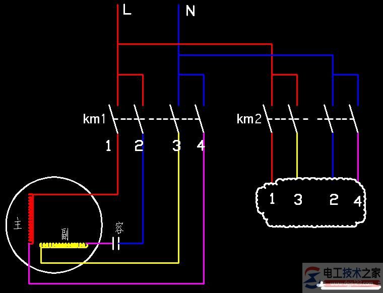 单相电机接线方法图解图片